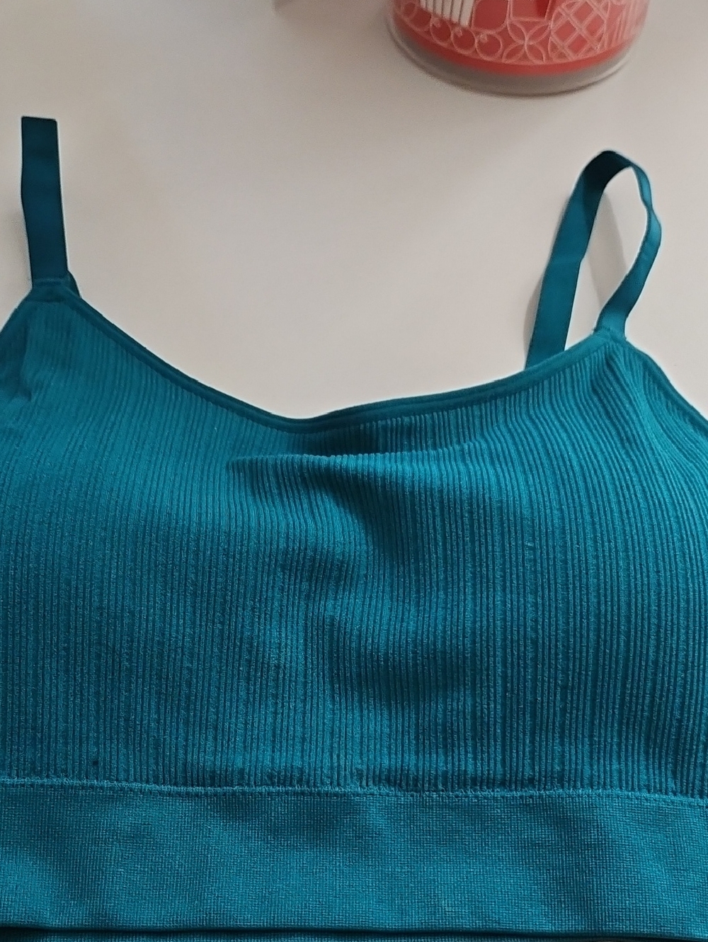 Auden Teal Ribbed Cami with Adjustable Straps
